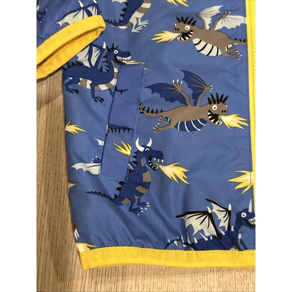 Hatley Size 2T Kids Dragon Coat Rain Oat Jacket Good Blue Warm - Picture 3 of 11